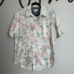 Sun & Stone Medium floral print button down short sleeve shirt